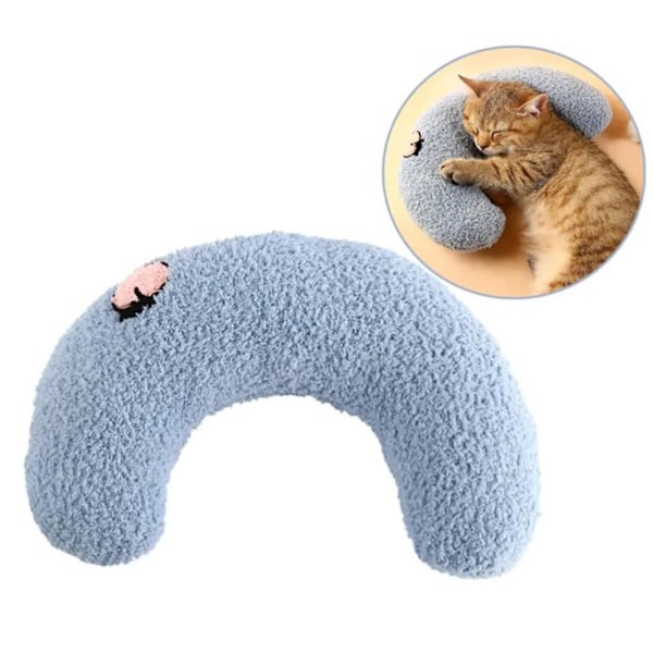 Teddy Sammet Husdjur Halvmåne Kuddar Katter Trampar på Mjölk U-formade Kuddar. White One size