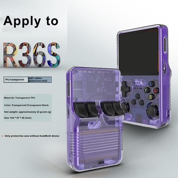 För R36S Nytt Handhållet Skyddsfodral Bärbar Spelkonsol Tillbehör Snabbt transparent for R36S