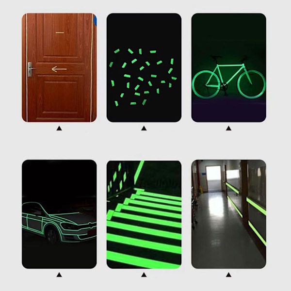 300 cm Självhäftande Grön Självlysande Tejp Glow In The Dark I5Y4UK- Stickers^ M1V9