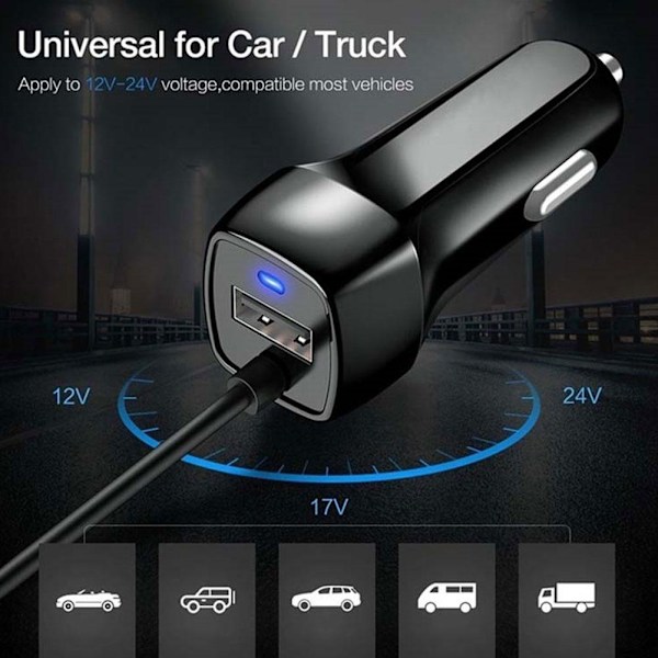 Billaddare Snabbladdare Typ C Micro USB Laddning För iPhone 15 Pro Max /Android