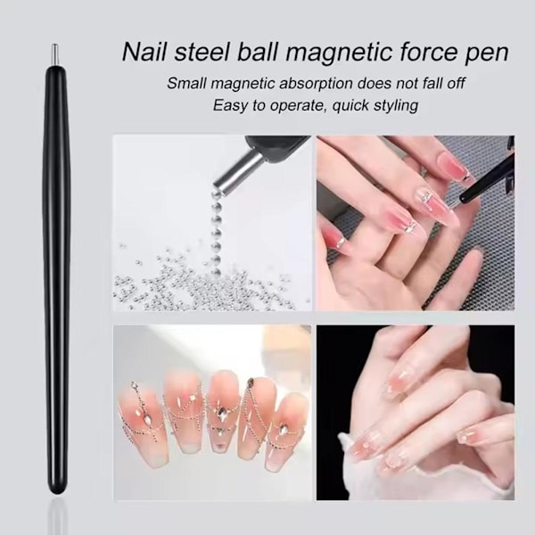 Mini Nagelkonst Liten Stålkula Magnetisk Penna DIY Nageltillbehör