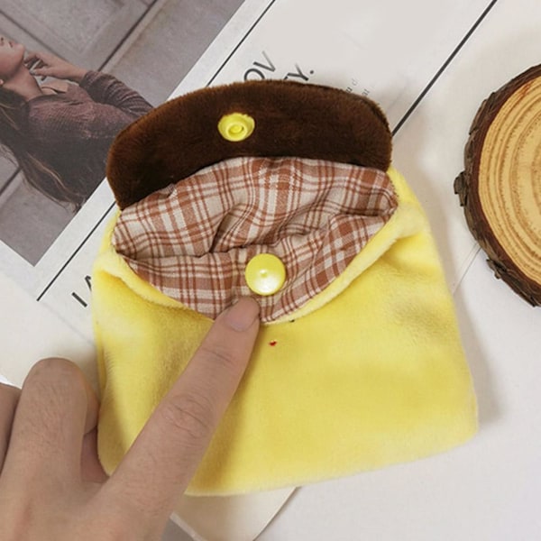 Söt Karamellpudding Myntväska Plysch Mini Korthållare Tecknad Förvaringsväska H3K5