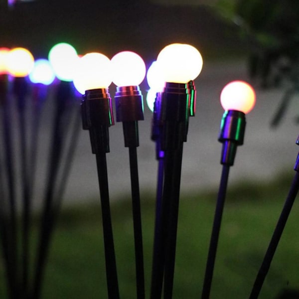 6LED/10LED Eldfluga Trädgård Solcellslampor Solcell Utomhus Vattentät Ljusdekoration Kreativ Utomhus Gräsmatta Plug-in Lampa 6LED coloured