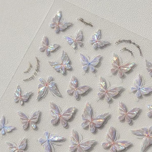 Shell Light Fjärils Nagelstickers Japanska Fjärilsvingar Romantiska Fjärils Nagelstickers 1st style 2 1pcs