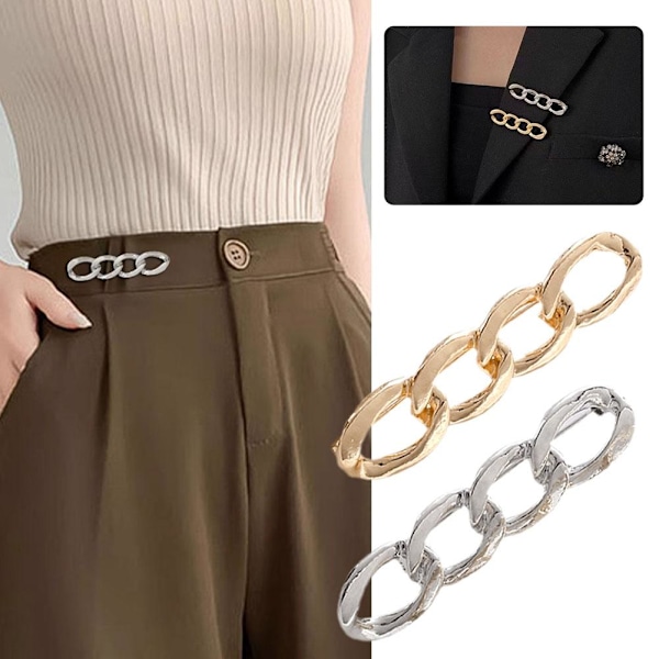 Knapp Midjeband Förlängt Midjeklämma Brosch Halsringningstillbehör✨b O6K9 E5Z4 sliver one-size