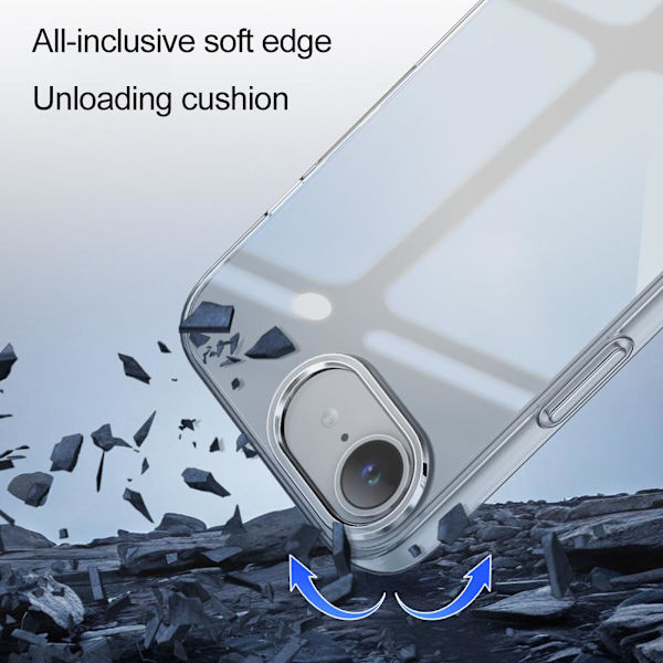 Stöttåligt TPU Transparent Telefonfodral för iPhone 16e - Snabb leverans