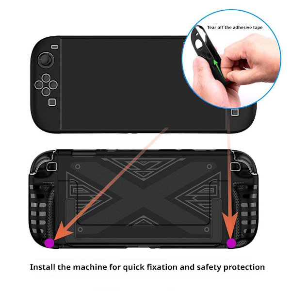 För Switch 2 Spelkonsol Skyddsfodral Allomfattande Anti Fall+ I2P4 black 1pcs