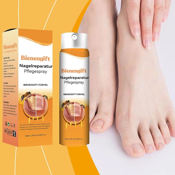 Bee Nagelbehandlingsspray - 20 ml - för Nageltillväxt & Hälsa Natur--