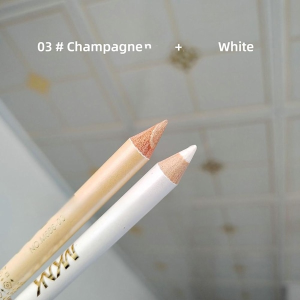 2-i-1 Eyelinerpenna Vattentät Mjuk Långvarig Dubbelanvändning Svart Eyeliner black+white 1.1g