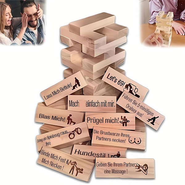 Super Naughty Block Tower Spel Byggklosstorn Vuxen W1Q2 Par O4U1 F2M7