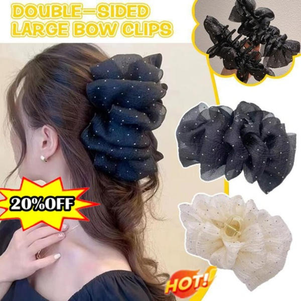 Kvinnor Rosett Bubbla Hårklämma Elegant Stora Hårspännen Klämma Tillbehör US black one-size
