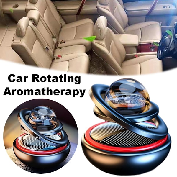Bil Luftfräschare Solenergi, Soldriven Bil Luftfräschare & Aromspridare, Roterande Luftrenare för Bilinteriör, Automatisk Rotation Red One size