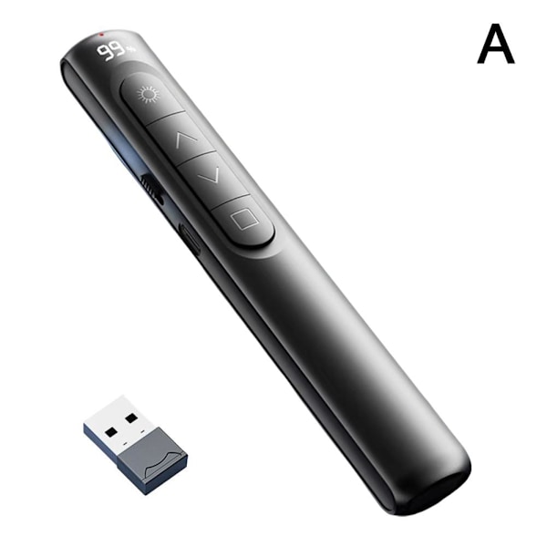 Trådlös USB Powerpoint Presentation Laserpekare Klicker Fjärrkontroll Penna L Digital display rechargeable 