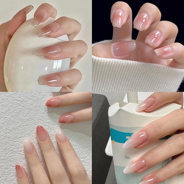Fantasy Fairy Lös Nagelset med Lim Fransk Konstgjord Färgade Naglar Nagel E5N9 A69 1set