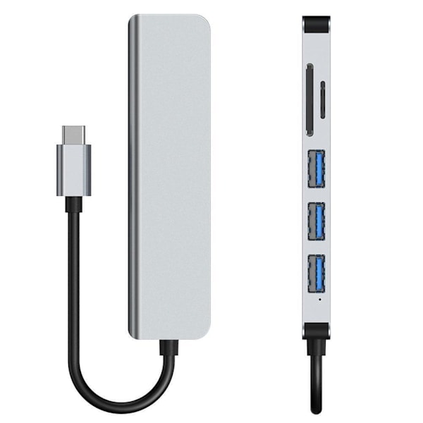 6 i 1 Multi-Port USB C Hub Docking Station 4K Stöds, A3D4 Y2L4 H9W1