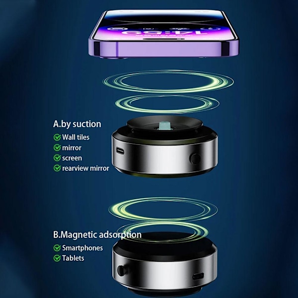 NY Magnetisk Bil Sugkoppshållare, Magnetisk Elektrisk Telefon Koppmontering N0R0 Gun color one