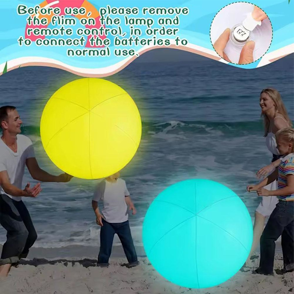 16 tum LED Strandboll 16 Färger Ändra Ljus Pool ι) Boll х> B9U0