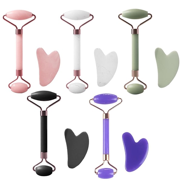Roller för Ansikte Hals Öga Harts Ansiktsmassage Instrument Hälsovård Scrapi V4E7 White double-ended roller 40g