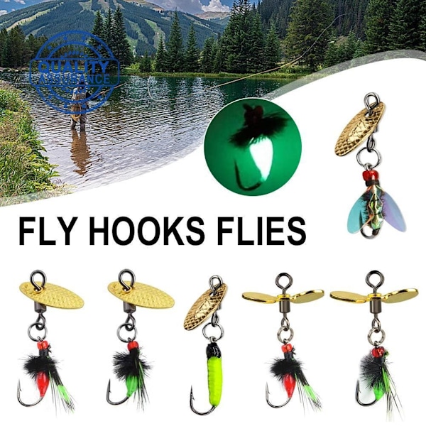 Flugfiskekrokar Flugor Insektsbeten Konstgjorda Falska Beten Öring Flugfiske Bete Nymf Utrustning Utomhus L0C0 F 1size
