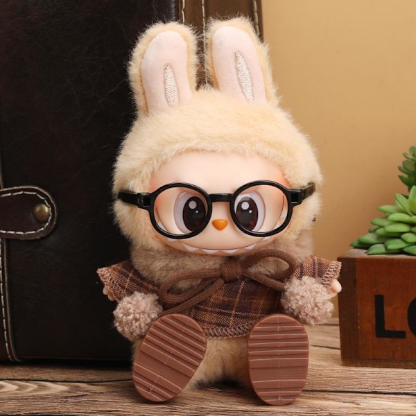 【Endast Kläder】17cm Labubu Kläder V1/v2 Sittande Party Set Dockkläder Klänning Vinyl Kostym Up I8n7 Winter Mocha 1pcs
