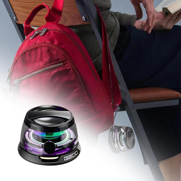 QHUDLV Magnetisk Bluetooth-högtalare, G200 Liten Trådlös Konduktionshögtalare, Portabel Färgglad Högtalare med Färgljus Telefonställ Högtalare white 1pcs