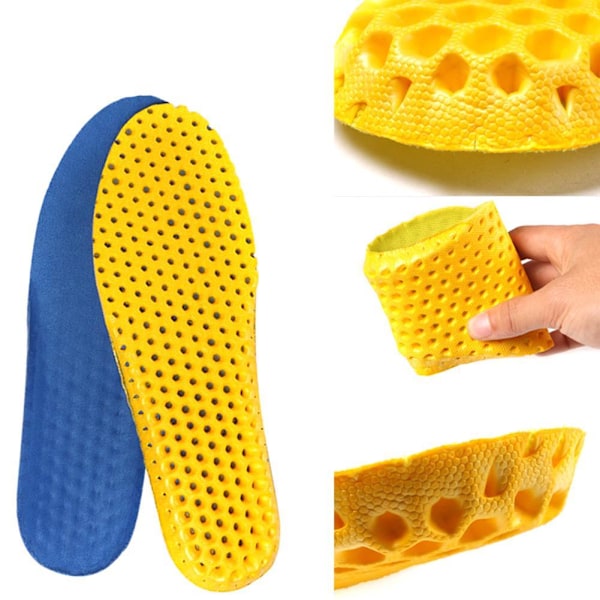 Sport Arch Support Soft Pad Insert Shoes Insoles Sole Memory Foa Yellow on black 43