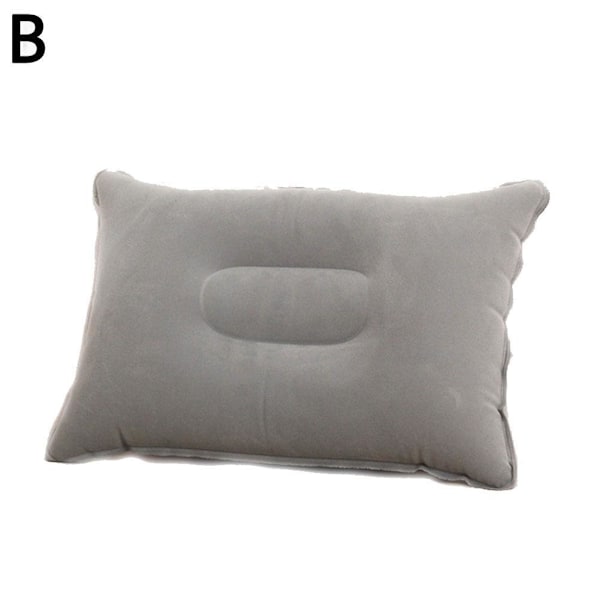 Uppblåsbar PVC och Nylon Kudde Mjuk Blås upp Sov Camping Kudde Ny~ gray One-size