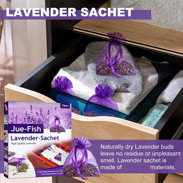 10-pack Lavendelpåsar Torkade Blommor Doftpåsar För Hemmet Lila Doft G7P6