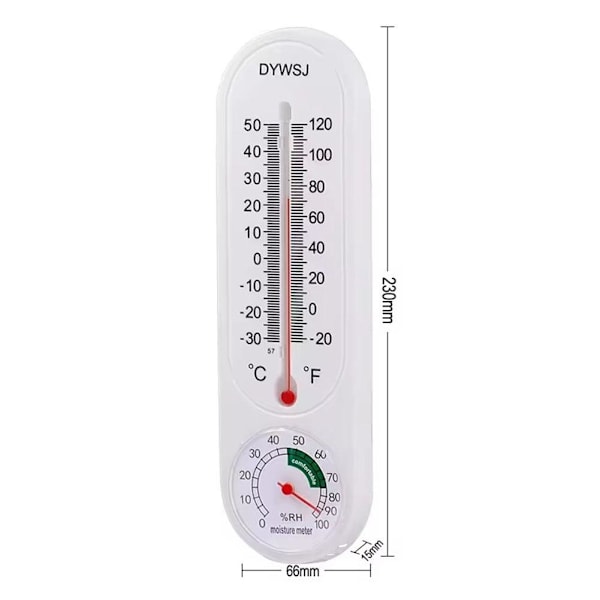 Generisk Inomhus/Utomhus Termometer Hygrometer - Exakt Temperatur- & Fuktighetsmätare för Växthus, Hem, Kontor - Digital Display - Bat