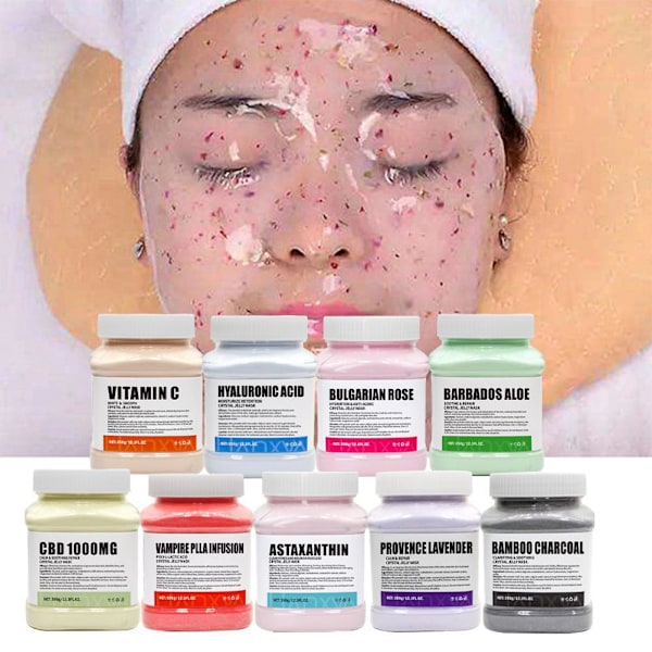 350g Återfuktande 24K Guld Mjuk Maskpulver Rosblad Kristall Gelé Maskpulver W1 Vampire 1pcs