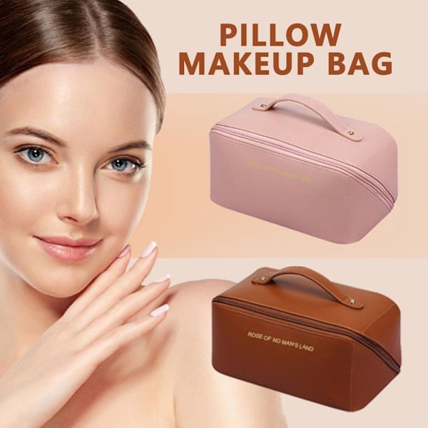 Molnkudde Sminkväska Handhållen Reseportabel Stor Sminkväska Förvaringsväska Toalett K5H2 mocha brown 1pcs