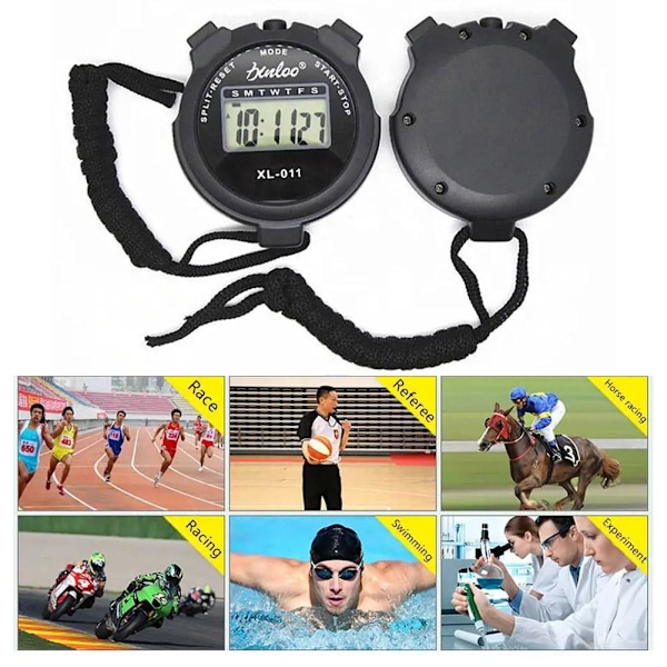 Digital Handhållen Sportstoppur Stoppur Timer Alarmräknare red 1size