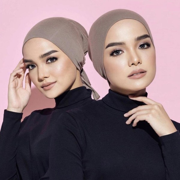 Stretch cap för kvinnor, inre hijab islamisk undersjal black one size