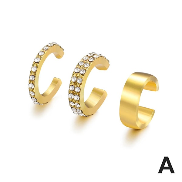 3st/set Dam Legering Örhänge Öronmudd Brosk Icke U4U7 W2I5 V3N1 ∫σ R6C4 Golden A