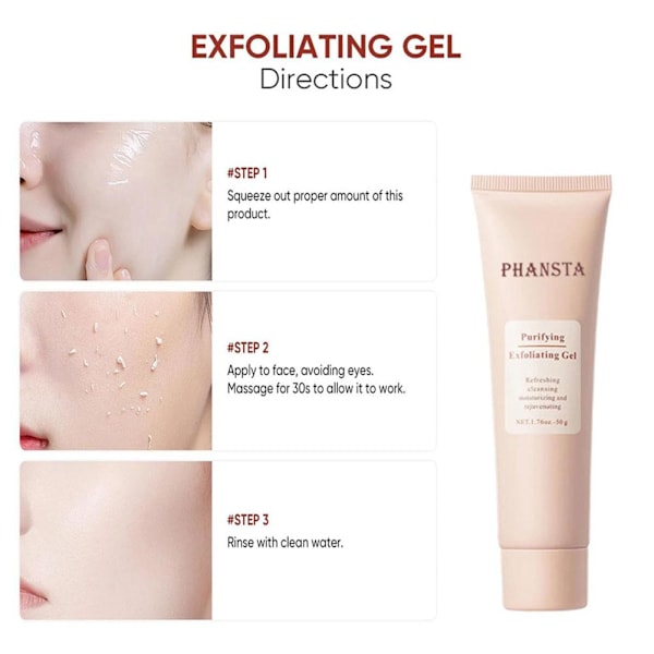 4-PACK PHANSTA Rengörande Exfolierande Gel Rengör, Återfuktar & Återupplivar - 50g