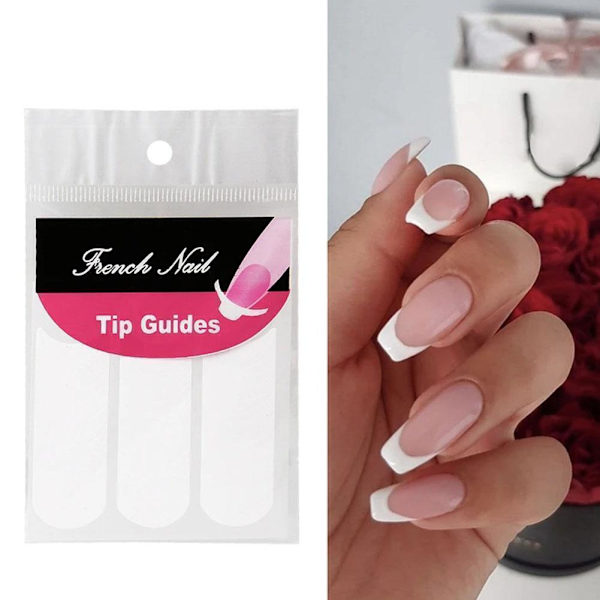 1-pack (48 st) Fransk Manikyr Nagelkonst Tips Form Guide Bästa Schablon USN DIY UK