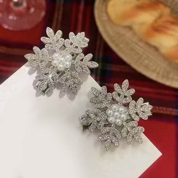 Söt Snöflinga Hårklämma Delikat Strass Hårnål AU För Kvinnor Hår A6U7 style4 One size