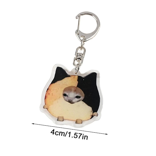 Mat Katt Katthuvud Nyckelring Rolig Gåva För Student Nyckelring E1E9 red Apples cay 1PC