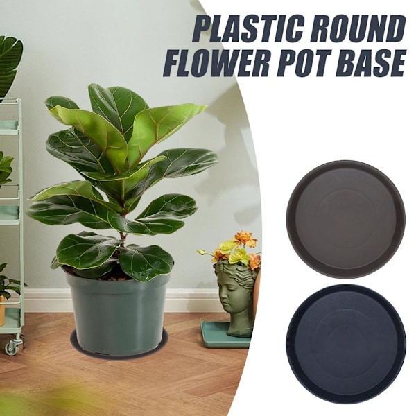 12-pack Växtfat 8 10 12 tum Plast Växtbricka, Robust och 8 inch black 1pcs