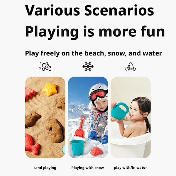 Sommarstrandleksaker Kit för barn Sandset Strandspel Leksak Hinkar Spadar Verktyg D8L4 23pcs 1set