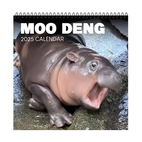 Moo Deng Kalender, Roliga Hippo Väggkalendrar, 2025 Moo Kalendrar Deng 'AU.