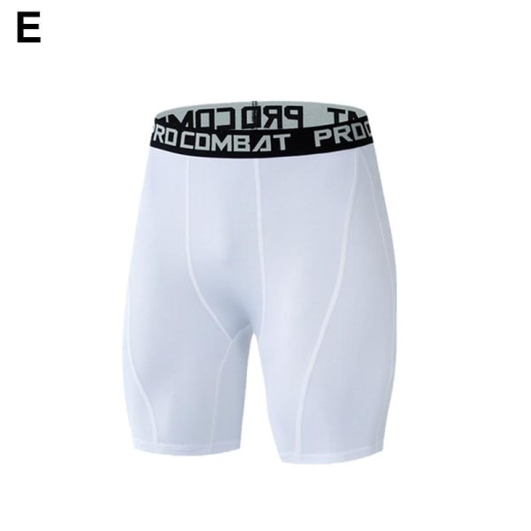 Kompressionsbyxor Sportshorts Elastiska män Snabbtorkande Breat white M