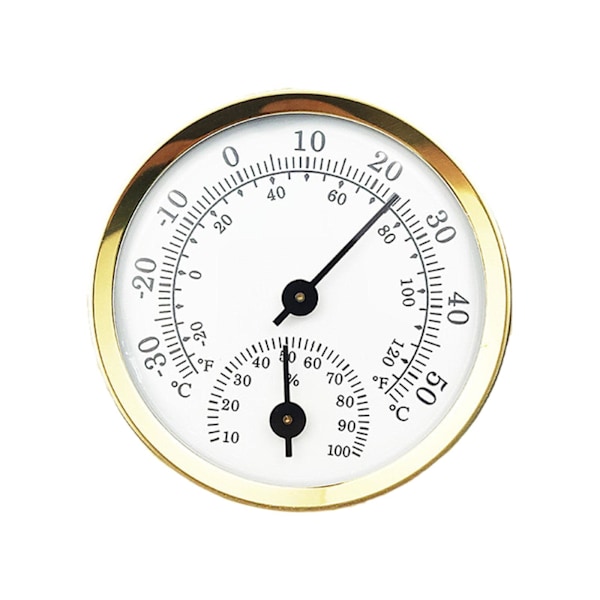 Termometer Mini Hygrometer Analog Luftfuktighet Rumsklimat Ne Utomhus-Inomhus C9C3 gold One-size