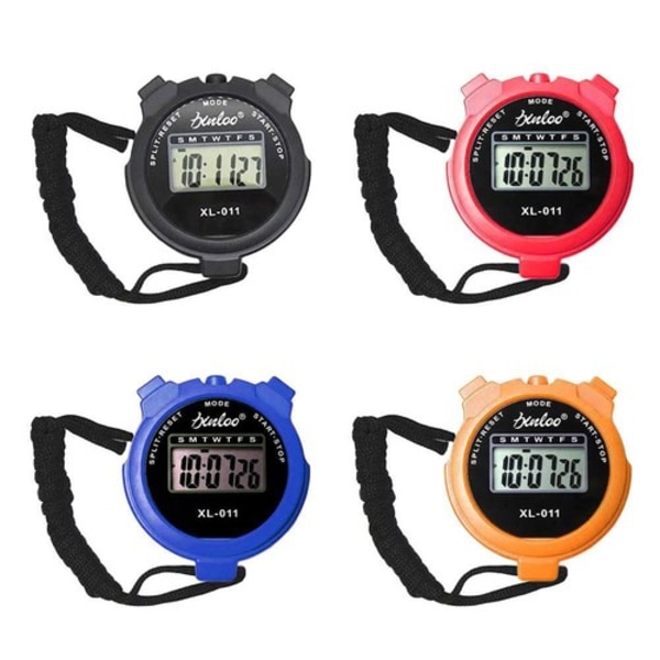 Digital Handhållen Sportstoppur Stoppur Timer Alarmräknare red 1size