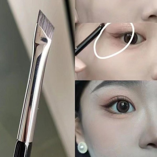 Ny Vinklad Ögonbrynsborste Eyelinerborste Lätt Att Ta Borsten Ögonskugga Makeup Silkesmask E2r0 eyebrow brush, 1pcs