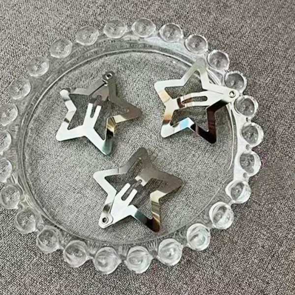 Stjärn Hårklämma Hårnål Metall Femuddig Stjärna Söta Coola Luggar Clipxpcxpy U4S7 sliverA one size 10pcs