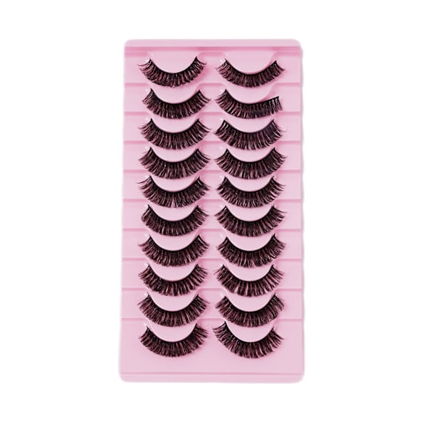 10 par ryska lösögonfransar D Curl Mink False R0F9 Fullständiga ögonfransar UK E2Y0 DH06-03 10 pairs