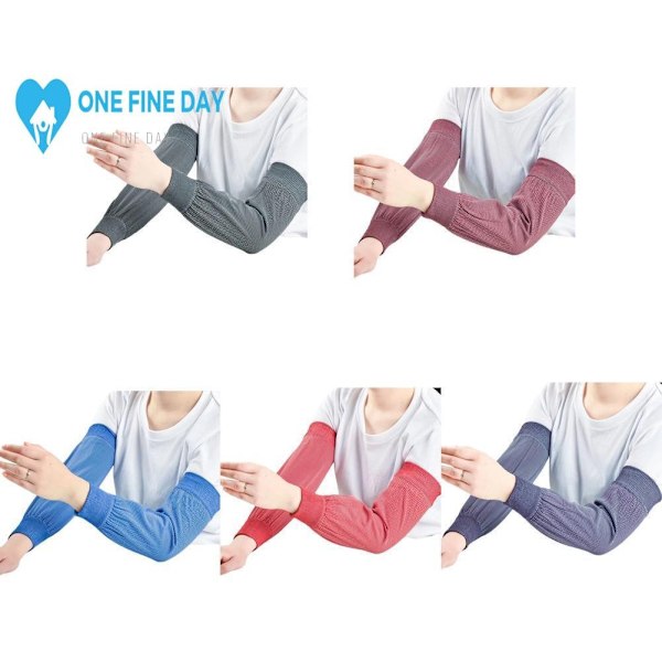 Solskydd Långärmad Dam Herr Ridning Körning Skydd Stretch-stickad Rengöring Arm Hushållsarbete Y7j9 Blue 1pair