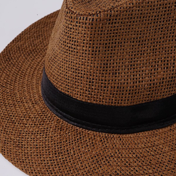 Sommar Strand Solhattar för Män Bredbrättad Stråhatt Panama Fedora Vikbar Rese Packbar Stråhatt white one size