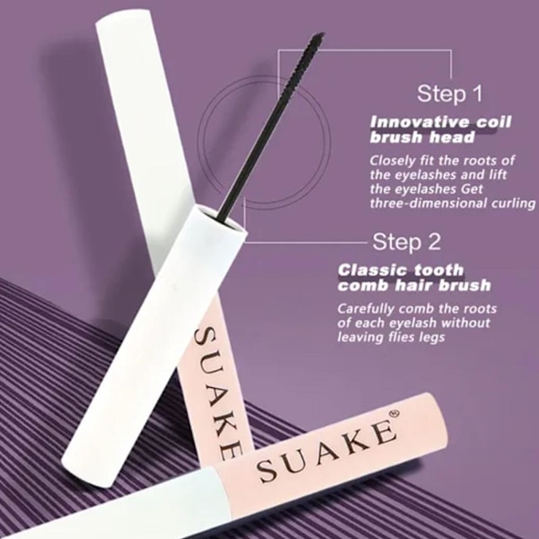 SUAKE Vattentät Mascara Långvarig Makeup Liten Borste Tät Mascara Lång Smal Lockig Huvud Y2O3 brown 5g